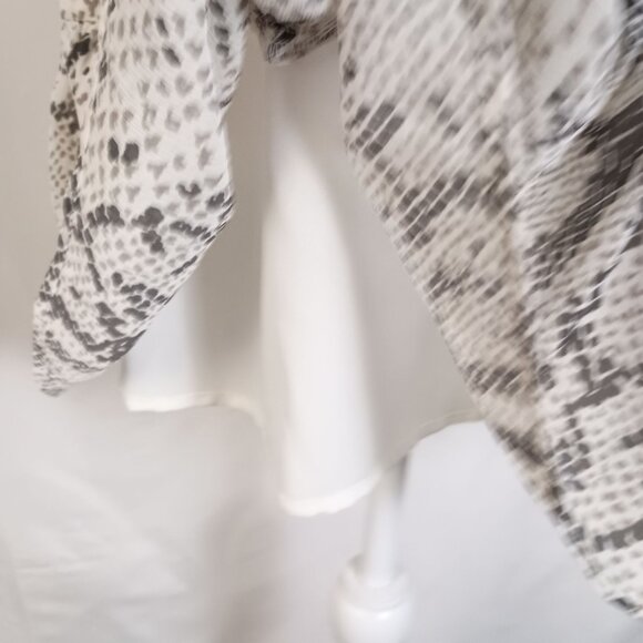 J Crew Womens Snake Print Long Sleeve Ruffle Hem Smocked Waist Dress M - Picture 5 of 10